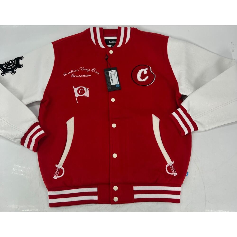 NWT Cookies SF Crusaders Letterman Jacket RED S